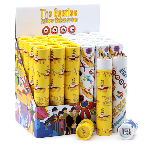 Fun Kids Large Colouring Pencil Tube - The Beatles Yellow Submarine PCASE60-0