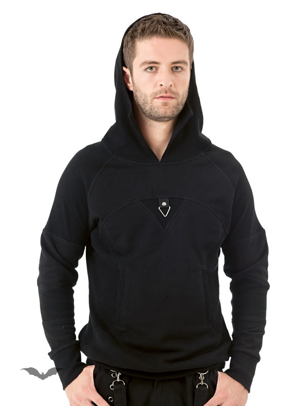 Queen of Darkness - Stylish Hoodie with Decorative Stitching