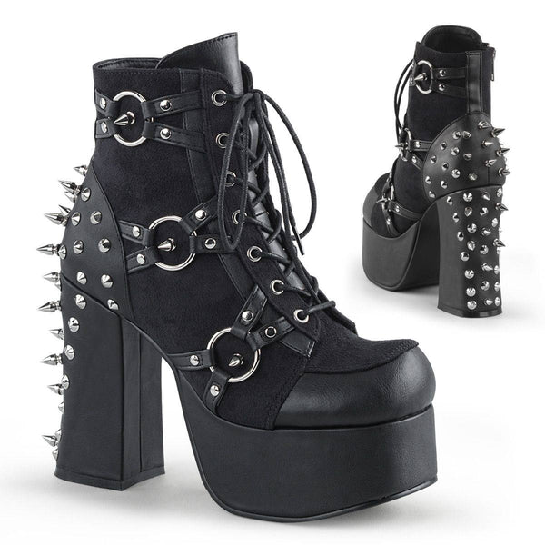 Demonia - Women's Punk Charade Lace-Up Front Ankle Boot with Spiky Studs