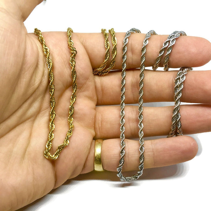 Rope Chain Steel Necklace-3