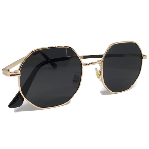 Gifts From The Crypt - Hexagon Black & Gold Sunglasses-0