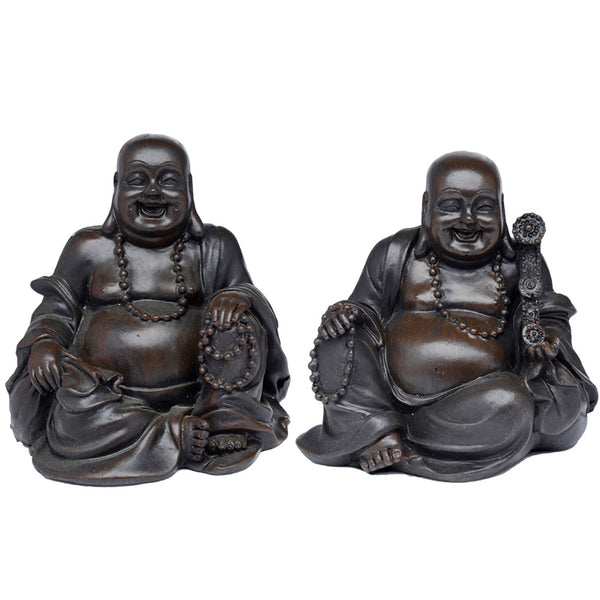 Peace of the East Brushed Wood Effect Lucky Buddha BUD371-0