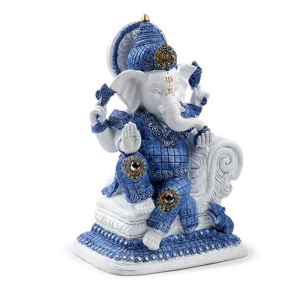 Decorative White & Blue Thai Buddha - Meditation GAN21-0