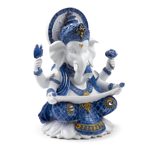Decorative White & Blue Thai Buddha - Knowledge GAN23-0