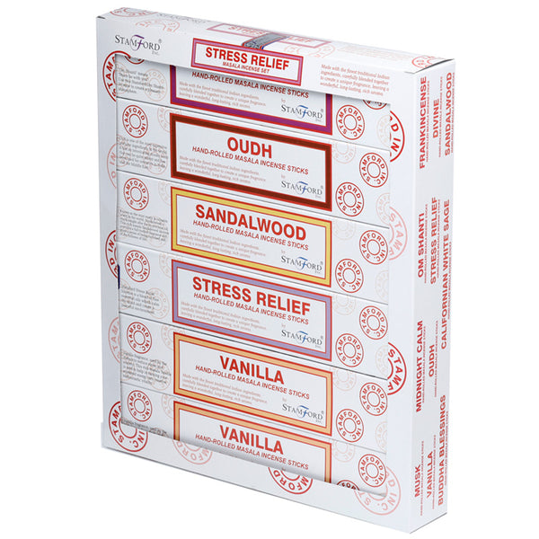 37365 Stamford Masala Incense Sticks 12 Pack Set - Stress Relief INC824-0
