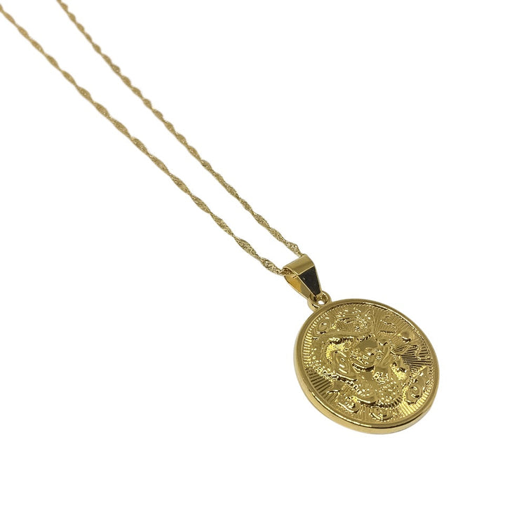 Asian Dragon Coin Necklace-3