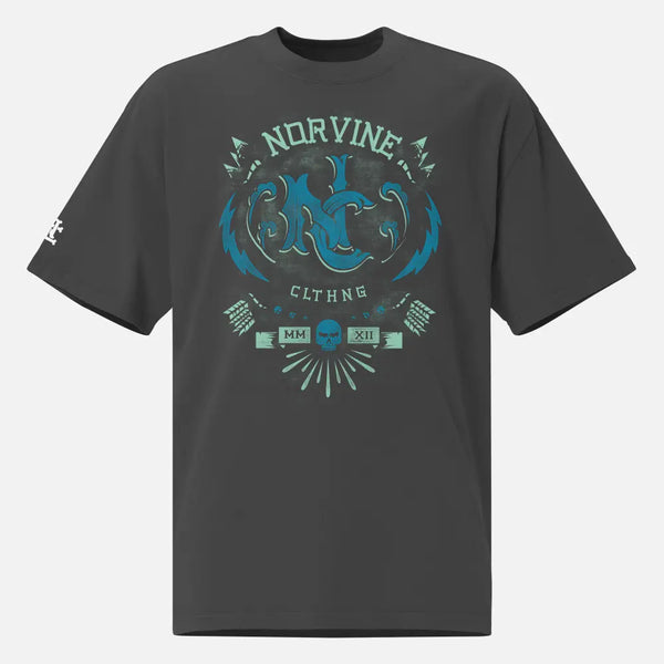 Norvine Blue Barock Tattoo Oversized Faded T-Shirt-0