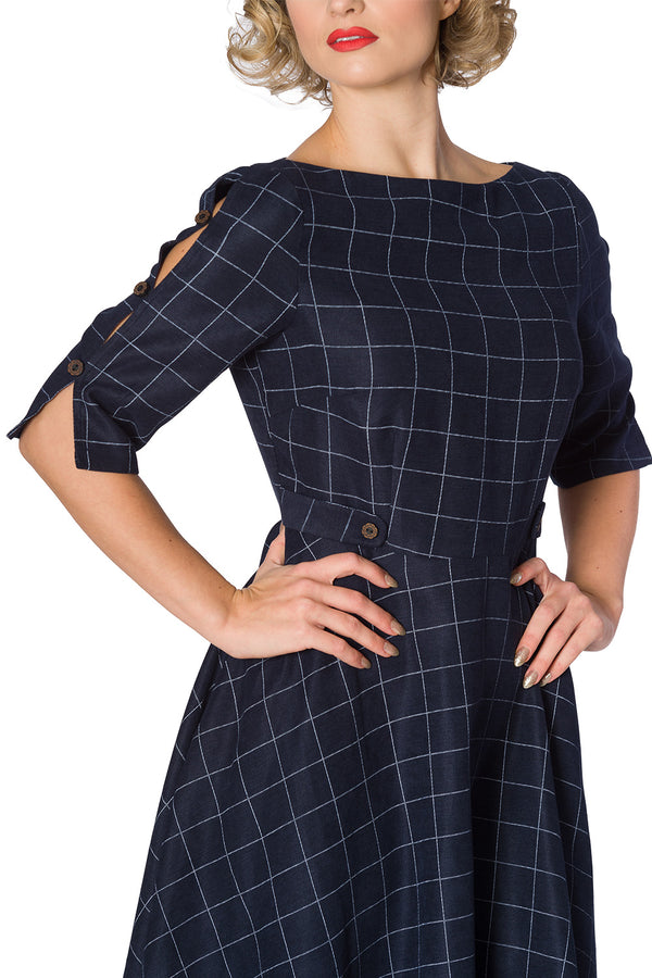 Banned Apparel - Women's Cheeky Check Fit And Flare Dress
