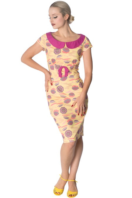Banned Apparel - Cream Parasol Wiggle Dress Plus Size