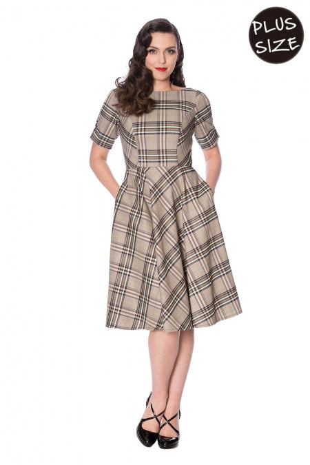 Banned Clothing - Cutie Check Fit And Flare Dress Plus Size