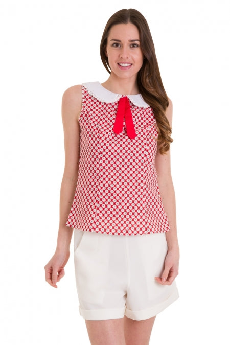 Banned Apparel - Ditsy Daisy Red Top