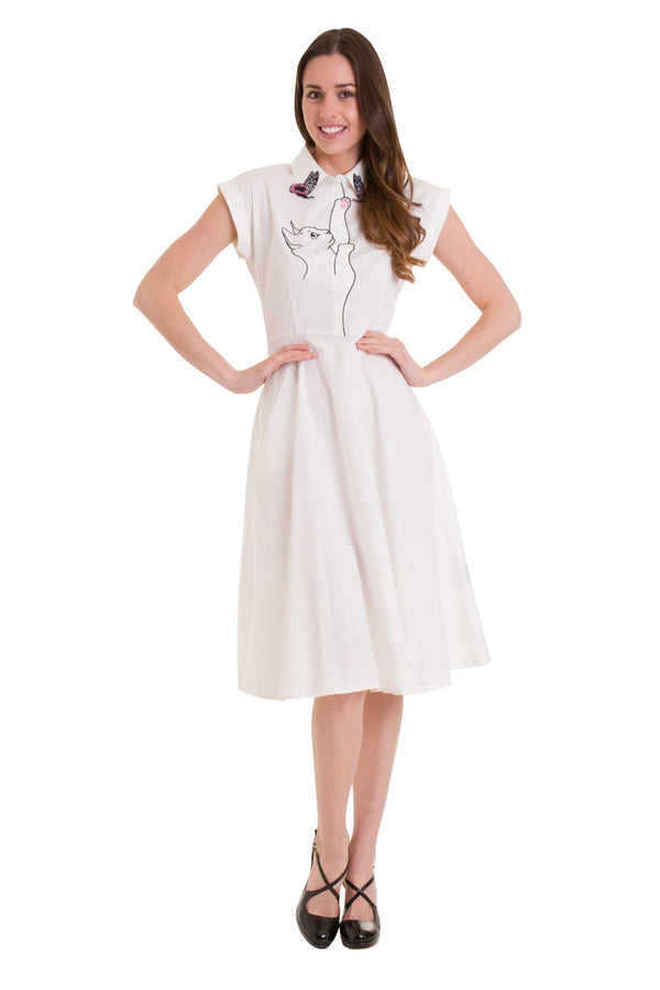 Banned Apparel - Meow Longer White Dress