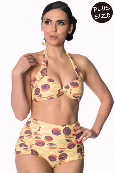 Banned Apparel - Parasol Built Up Halter Bikini Plus Size Top