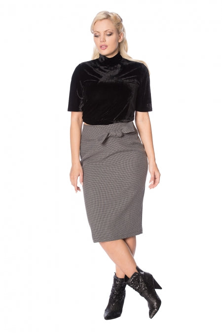 Banned Clothing - Betty Tie Front Pencil Skirt