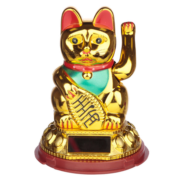 Collectable Waving Lucky Cat Maneki Neko Solar Powered Pal CAT196-0