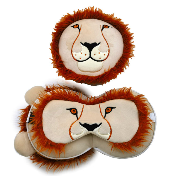 Relaxeazzz Travel Pillow & Eye Mask - Lion CUSH337-0