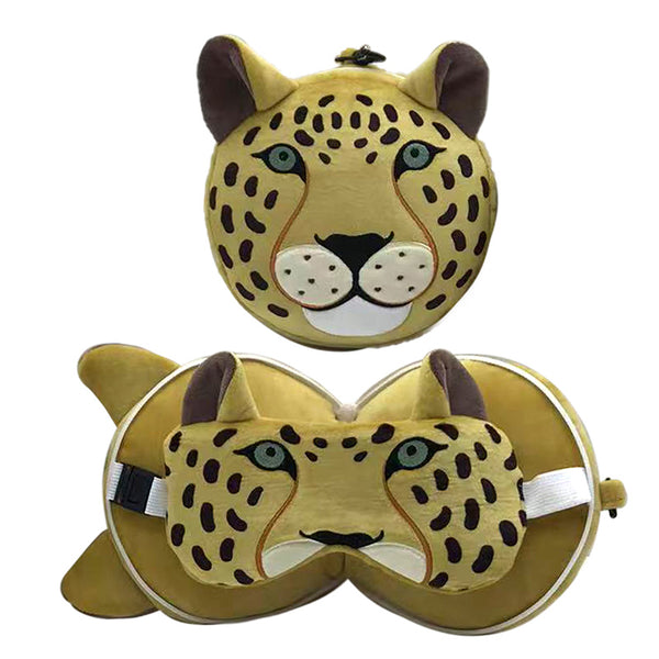 Relaxeazzz Travel Pillow & Eye Mask - Leopard CUSH341-0