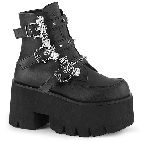 Demonia - Ashes Women's Gothic Cut Out Ankle Boot Chunky Heel