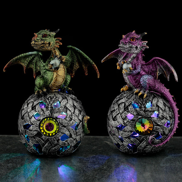 LED Celtic Orb Elements Dragon Figurine DRG456-0