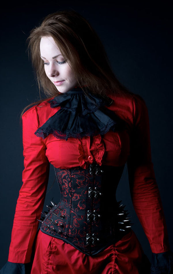 Dracula Clothing - Steampunk Ruby Extreme Waist Clasp Spike Corset