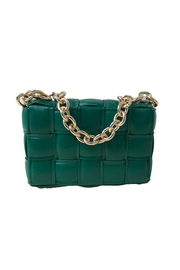 Green Vegan Leather Hand Made Millie Cross Body Bag-0