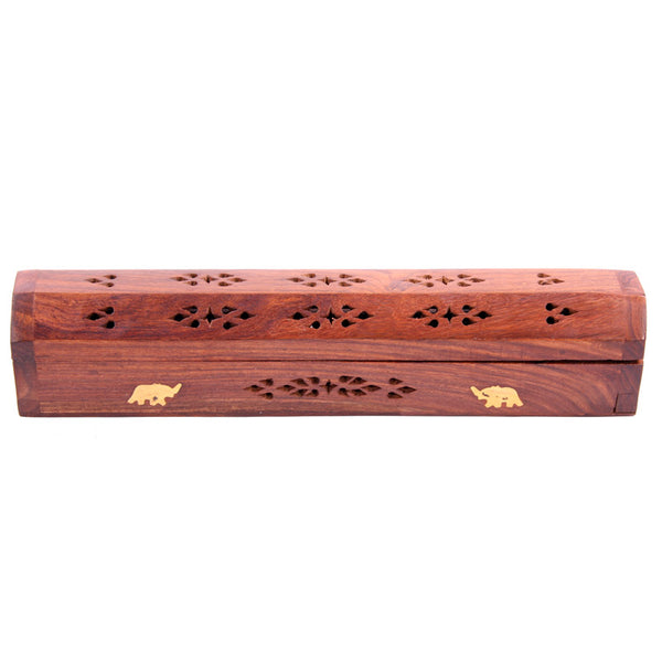 Decorative Sheesham Wood Box with Elephant Design IF120