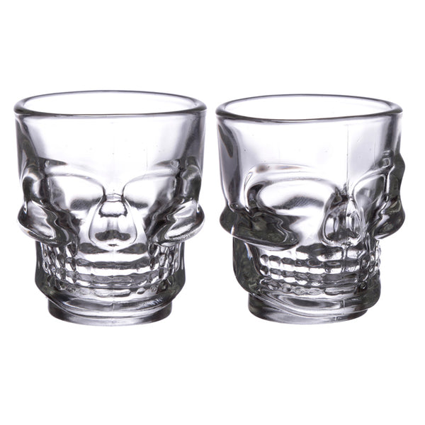 Fun Collectable Glass Shot Glass Set of 2 - Skulls (60ml) JAR74