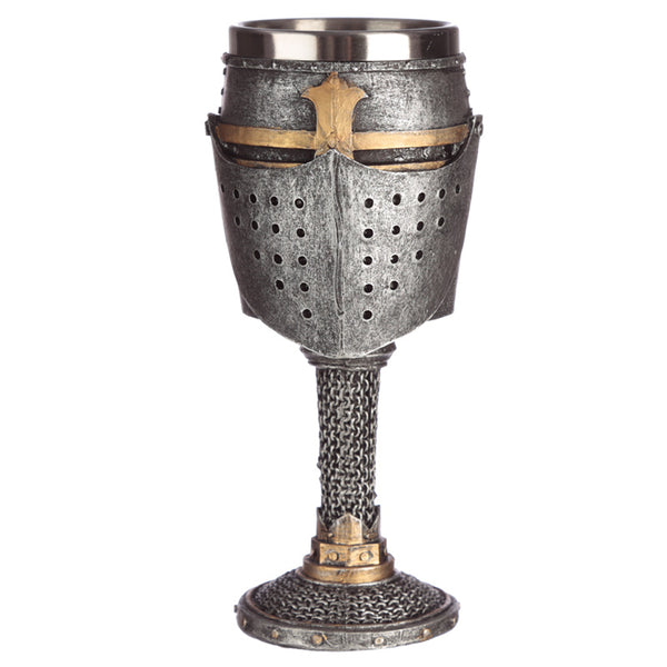 Collectable Decorative Medieval Helmet and Chain Mail Goblet KN187