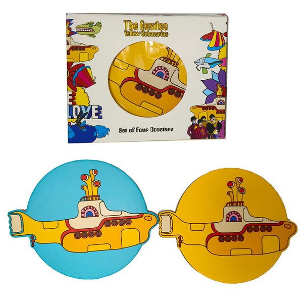 Set of 4 Cork Novelty Coasters - The Beatles Yellow Submarine KP79-0