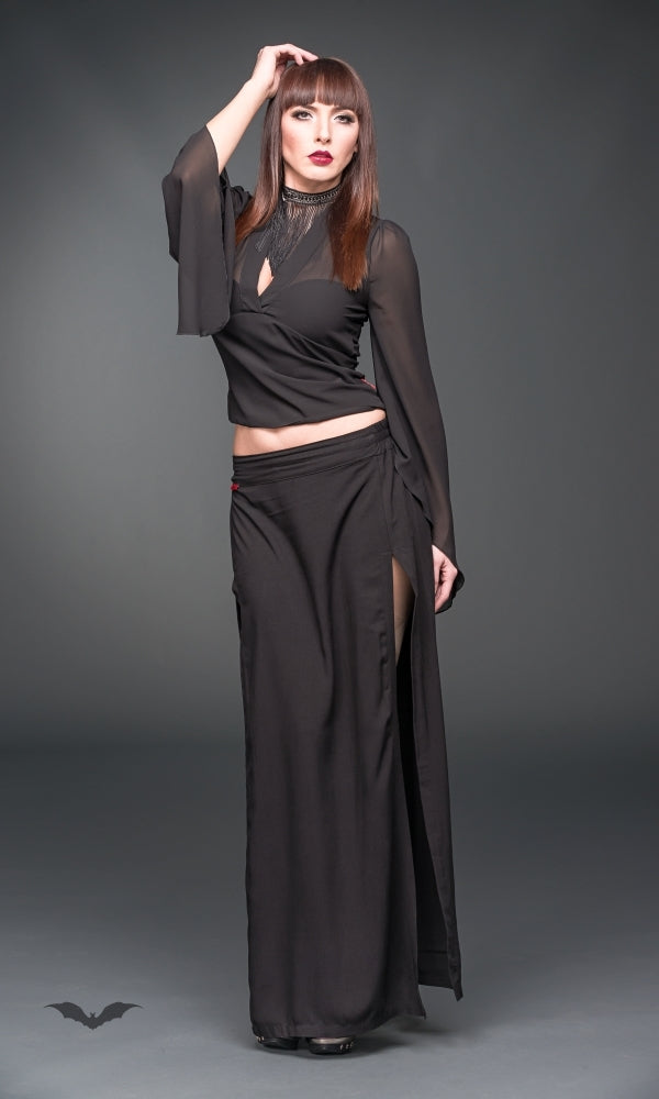 Queen of Darkness - Maxi skirt with slit opening