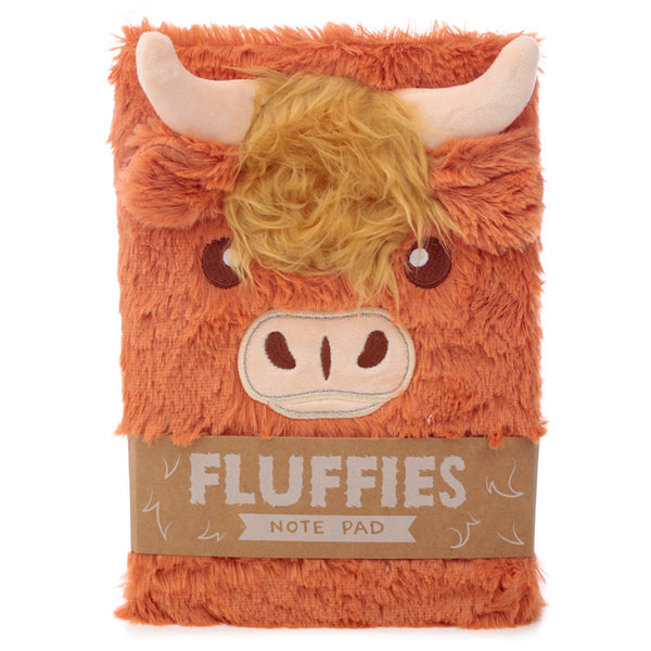 Fluffy Plush A5 Notebook - Highland Coo Cow MEMO77-0