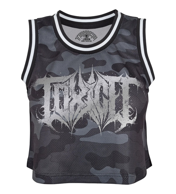 Toxico Clothing - Metal Logo Camo Crop Mesh Vest