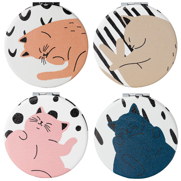 Leatherette Compact Mirror - Cat's Life MIRR60-0
