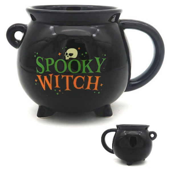Spooky Witch Black Cauldron Ceramic Shaped Mug MUG402