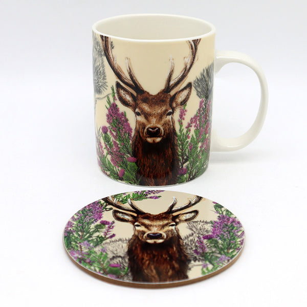 Porcelain Mug & Coaster Set - Wild Stag MUGC27-0