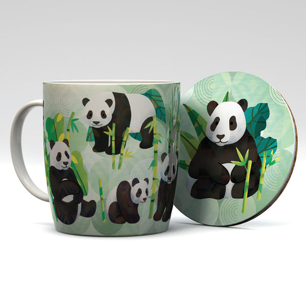 Porcelain Mug & Coaster Set - Panda Kingdom MUGC30-0