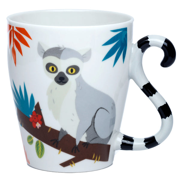Lemur Spirit of the Night Ceramic Tail Shaped Handle Mug MUGT01
