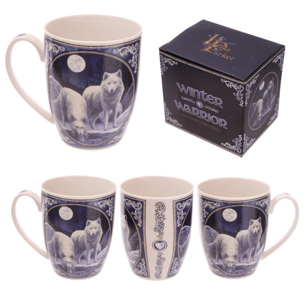 Fantasy Winter Warrior Wolf Design Porcelain Mug MULP36-0