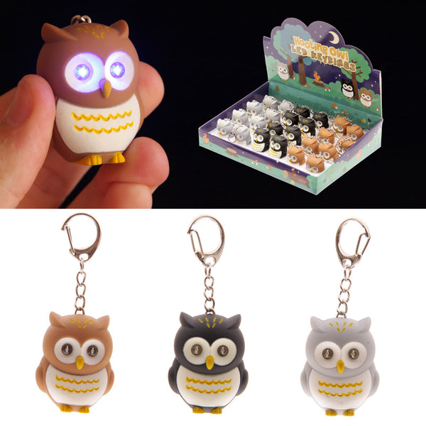 Hooting Owl Novelty Key Ring with Light Up Eyes OWL24-0