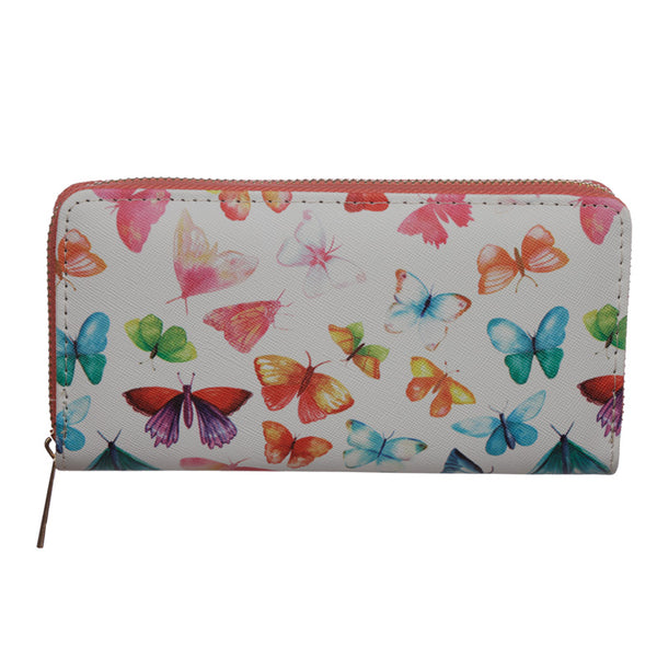Small Zip Around Wallet - Butterfly House PUR91