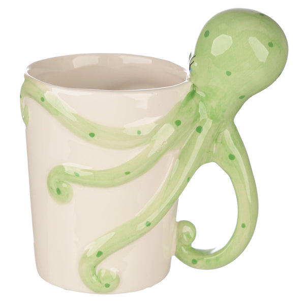 Fun Novelty Sealife Design Octopus Shaped Handle Ceramic Mug SMUG06