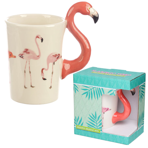 Fun Flamingo Shaped Handle Ceramic Mug SMUG168