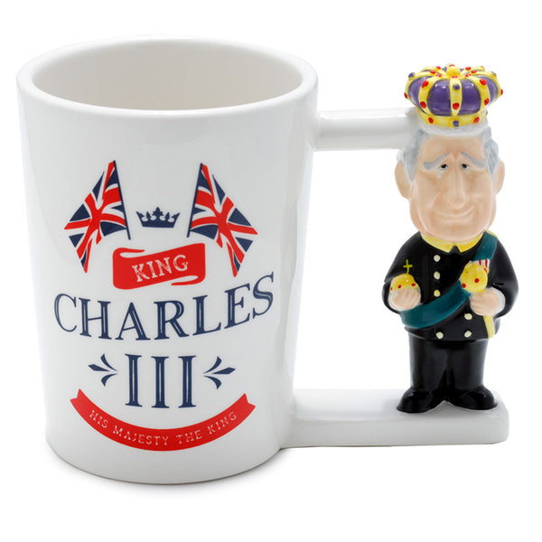 Novelty Ceramic Mug with King Charles III Shaped Handle SMUG193-0