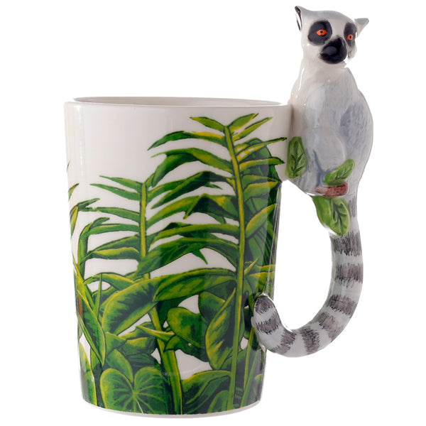 Novelty Ceramic Jungle Mug with Lemur Shaped Handle SMUG28-0
