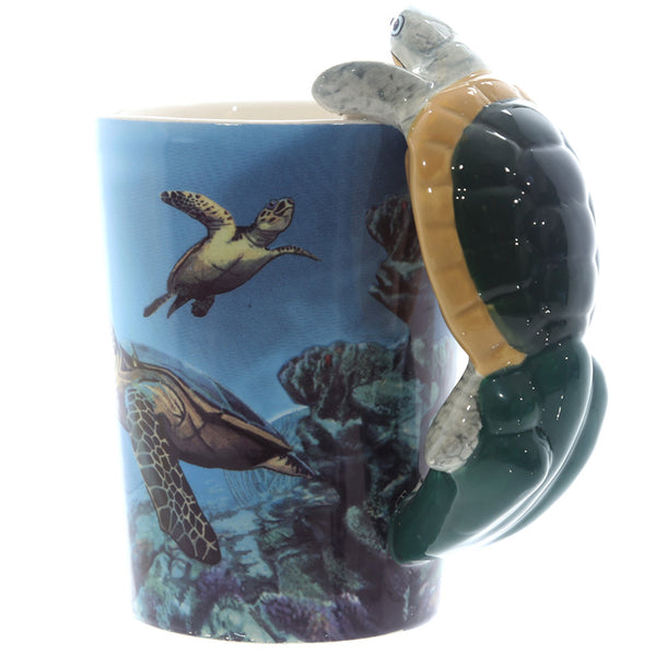 Fun Underwater Design Shaped Handle Turtle Mug SMUG42-0