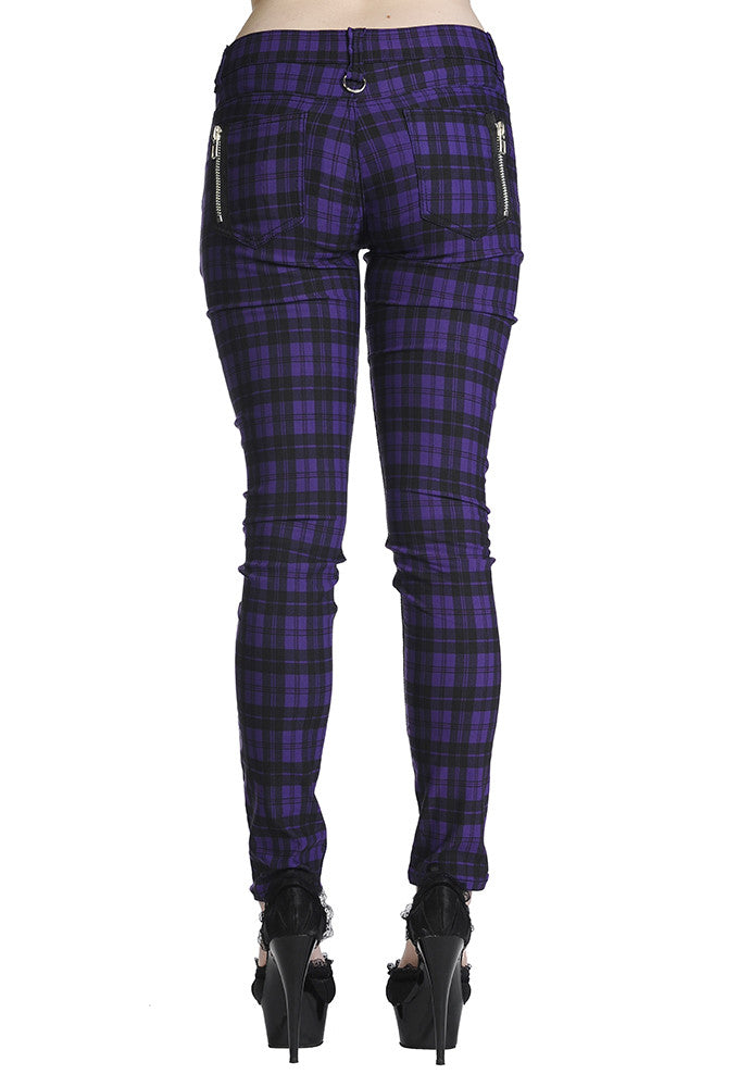 Banned Clothing - Purple Check Skinny Jeans - Transfer inalps Nötsch im Gailtal
