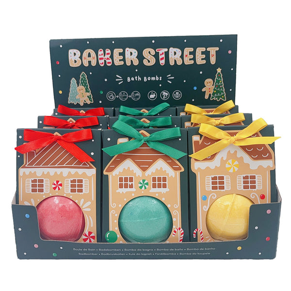 Handmade Bath Bomb in Gift Box - Christmas Gingerbread Lane XBATH77-0