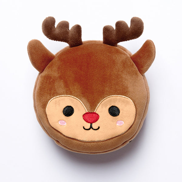 Christmas Reindeer Relaxeazzz Plush Round Travel Pillow & Eye Mask Set XCUSH206