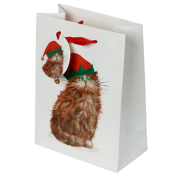 Kim Haskins Cats Christmas Elves Medium Gift Bag XGBAG99B