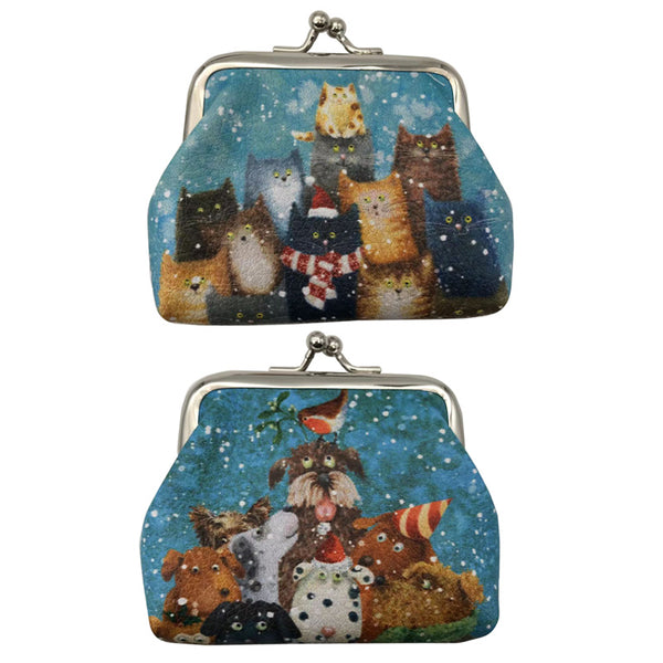 Tic Tac Jan Pashley Christmas Cats and Dogs Purse XPUR126